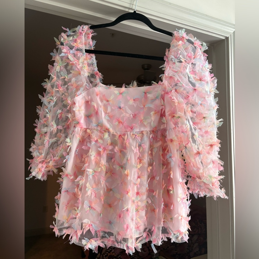 Storia Pink Floral Textured Blouse